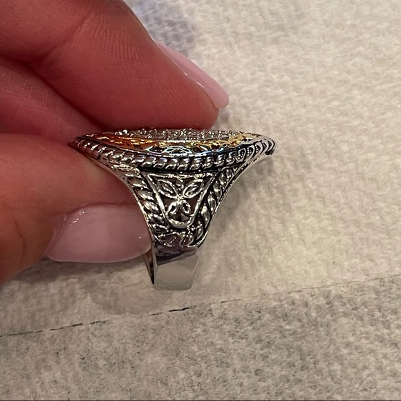 NWOT’S ❤️‍🔥 Vintage* Silver/Gold Bling Ring-7 1/4 - Picture 4 of 6